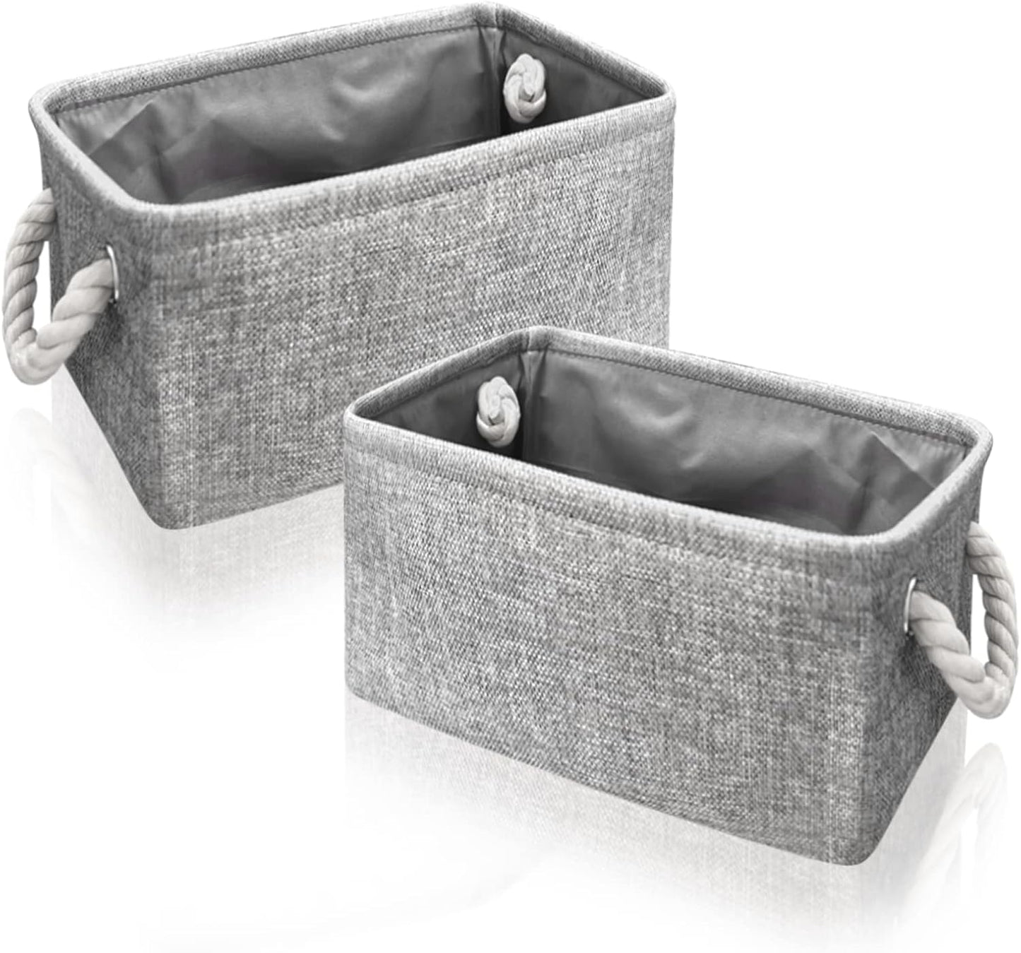 Organizing Fabric Storage Basket Box for Shelves, Nursery, Decorative Baskets(Solid Grey-2 Pack, Small-12.2 * V1188-WSZ-A-2223