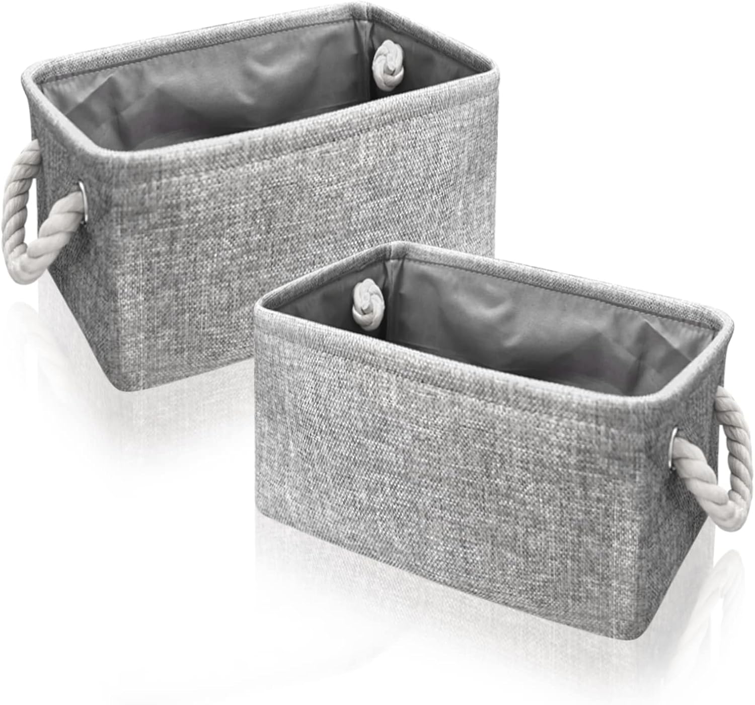 Organizing Fabric Storage Basket Box for Shelves, Nursery, Decorative Baskets(Solid Grey-2 Pack, Small-12.2 * V1188-WSZ-A-2223