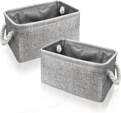 Organizing Fabric Storage Basket Box for Shelves, Nursery, Decorative Baskets(Solid Grey-2 Pack, Small-12.2 * V1188-WSZ-A-2223