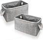 Organizing Fabric Storage Basket Box for Shelves, Nursery, Decorative Baskets(Solid Grey-2 Pack, Small-12.2 * V1188-WSZ-A-2223