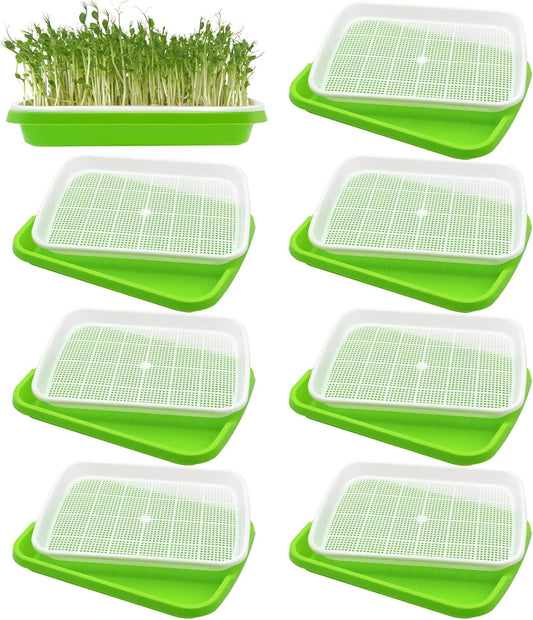 8-Pack Seed Sprouter Tray Microgreens Growing Trays BPA Free Seed Germination Propagation Soil-Free V1188-WSZ-A-2353