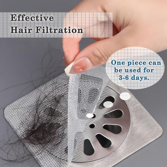 Disposable Hair Drain Stickers, 4" X 4"Disposable Shower Floor Drain Sticker, Disposable mesh Cover Sewer V1188-WSZ-A-2517