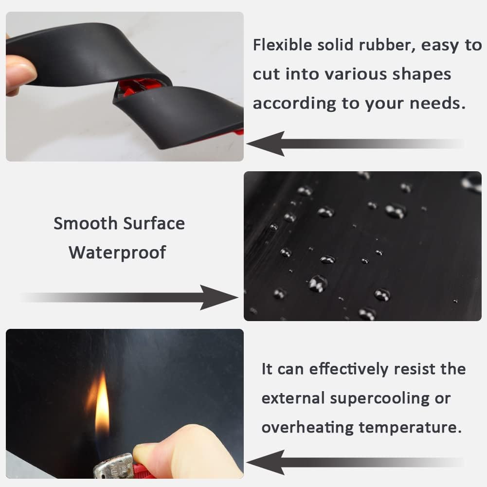 Adhesive Rubber Strips with Adhesive Backing Self Stick Neoprene Solid Rubber Sheets Rolls Strips for Gaskets V1188-WSZ-A-264