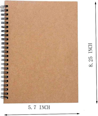 2 Pcs blank Spiral Notebooks, blank page notebook Wirebound Notepads 100 Pages (50 Sheets), 8.25" x 5.7" V1188-WSZ-A-2727