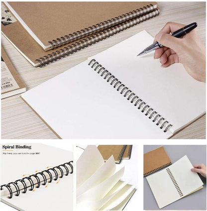 2 Pcs blank Spiral Notebooks, blank page notebook Wirebound Notepads 100 Pages (50 Sheets), 8.25" x 5.7" V1188-WSZ-A-2727