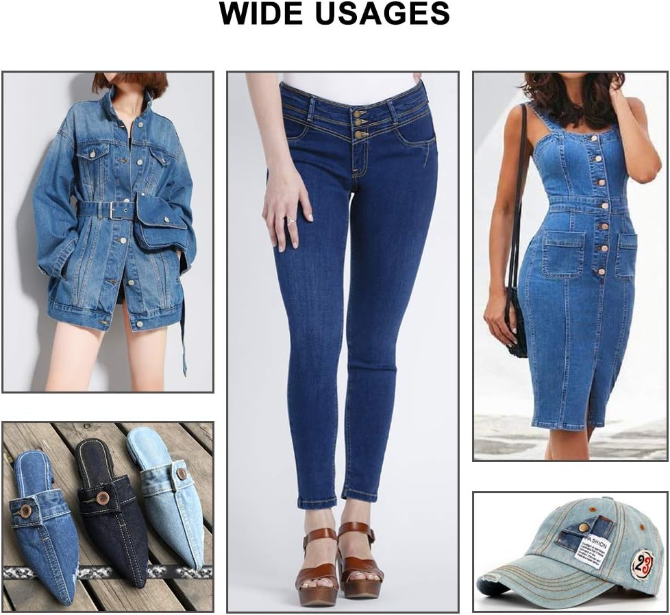 15 Sets Replacement Jeans Buttons, 17mm No-Sew Nailess Removable Metal Jeans Button Replacement Repair Combo V1188-WSZ-A-2733