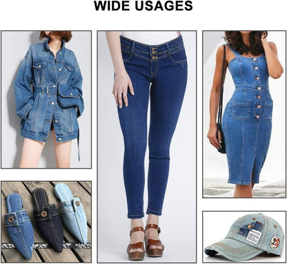 15 Sets Replacement Jeans Buttons, 17mm No-Sew Nailess Removable Metal Jeans Button Replacement Repair Combo V1188-WSZ-A-2733