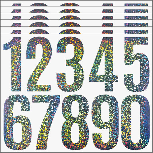 Reflective Mailbox Numbers Stickers,60 PCS Self Adhesive Vinyl Waterproof Number Stickers,6 Sheets Large 3 V1188-WSZ-A-2760