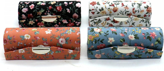 4 Pcs Ladies Floral Lipstick Case Holder with Mirror, Cosmetic Storage Kit Makeup Travel Cases Organizer Bag V1188-WSZ-A-281
