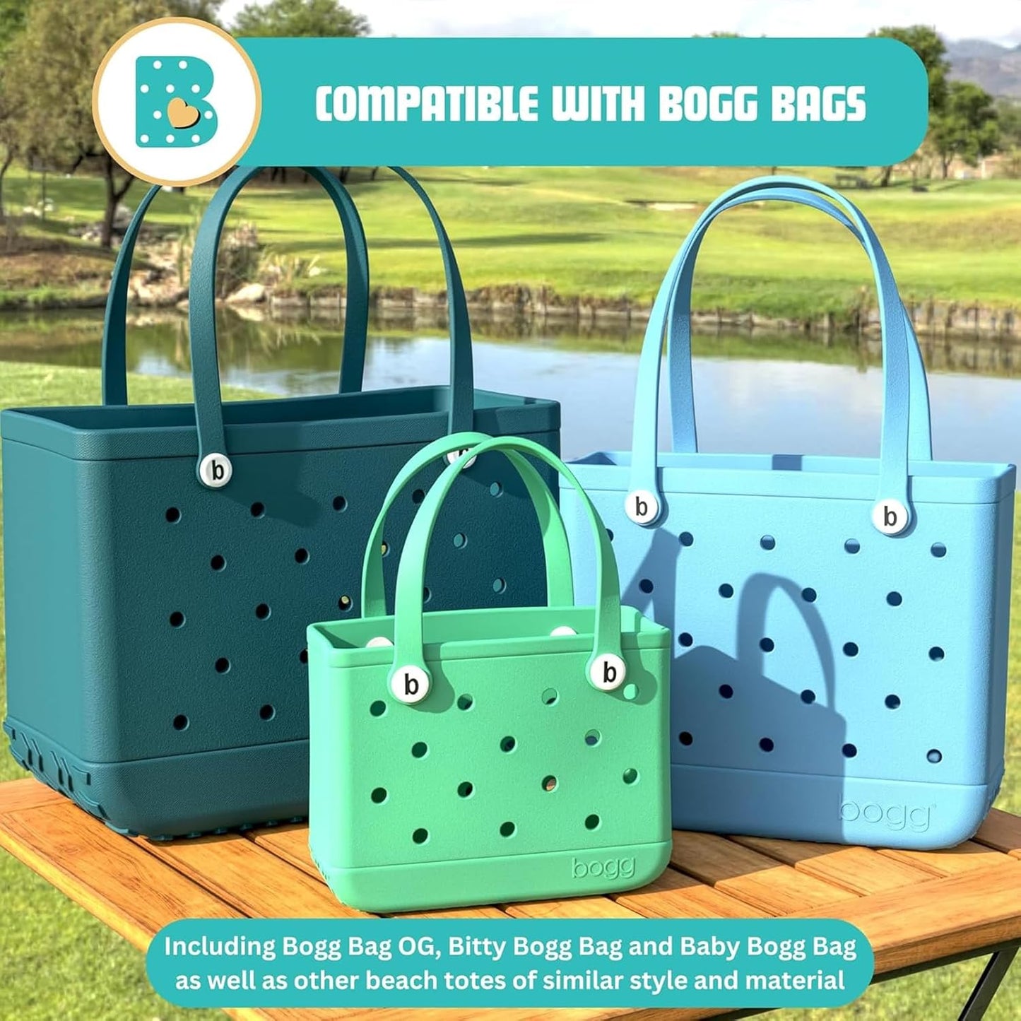 4-Pack Replacement Buttons with B for Bogg Bag Handle Strap. V1188-WSZ-A-2867