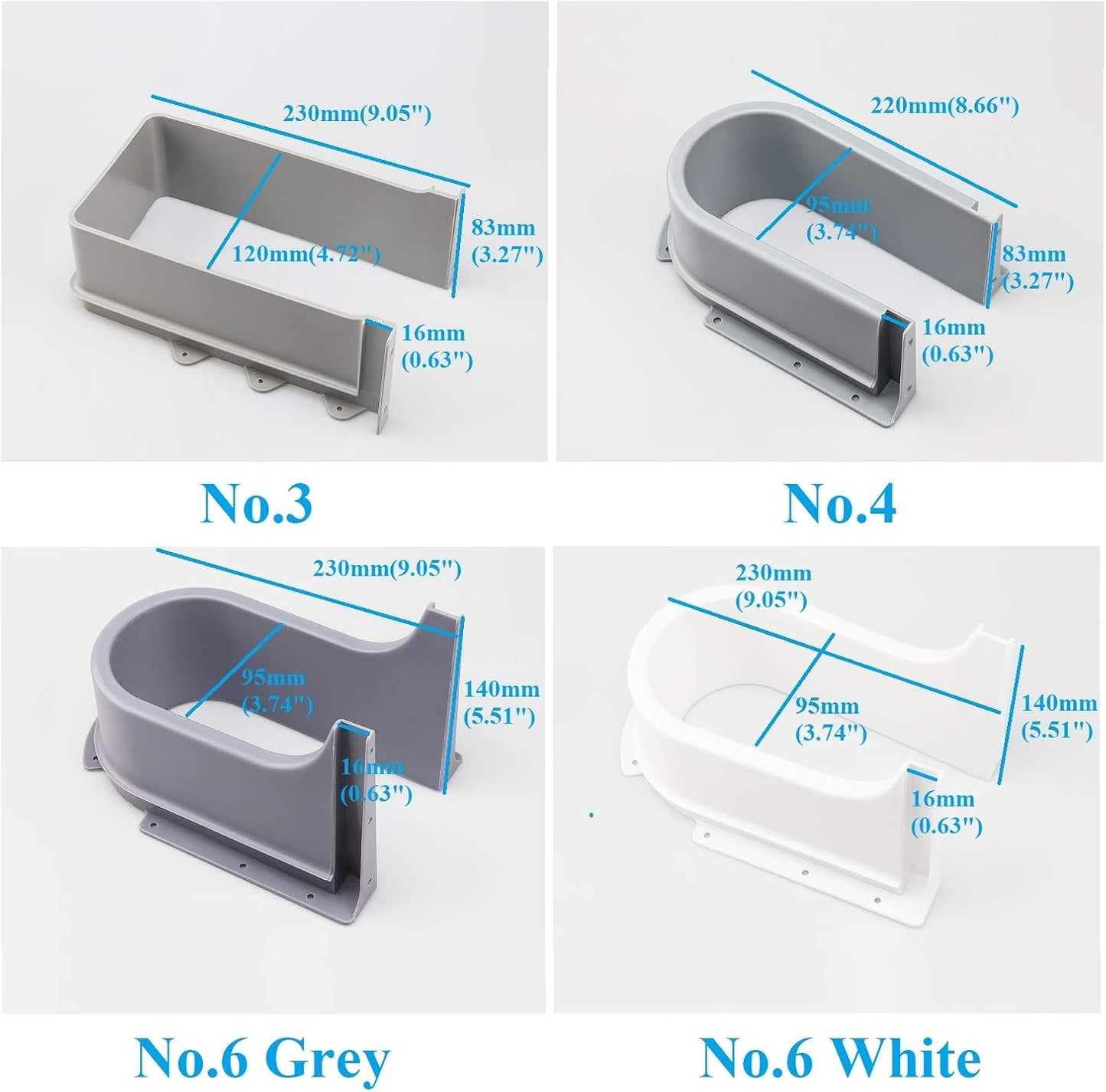 Plastic U Shape Under Sink Basin Drain Pipe Bath Cabinet Drawer Pull Out Bottom Cutout Cover Recessed U V1188-WSZ-A-503