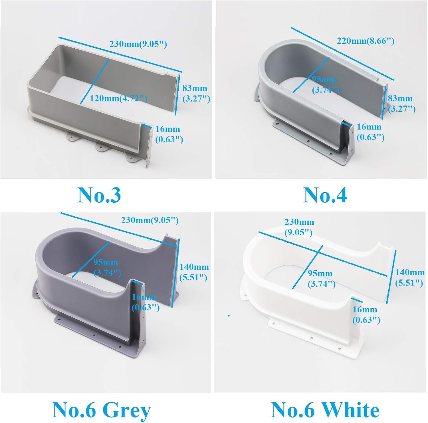 Plastic U Shape Under Sink Basin Drain Pipe Bath Cabinet Drawer Pull Out Bottom Cutout Cover Recessed U V1188-WSZ-A-503