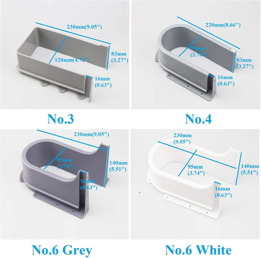 Plastic U Shape Under Sink Basin Drain Pipe Bath Cabinet Drawer Pull Out Bottom Cutout Cover Recessed U V1188-WSZ-A-503