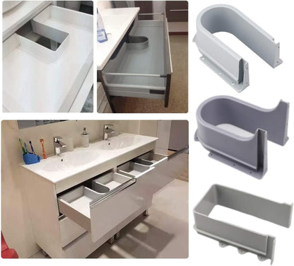 Plastic U Shape Under Sink Basin Drain Pipe Bath Cabinet Drawer Pull Out Bottom Cutout Cover Recessed U V1188-WSZ-A-503