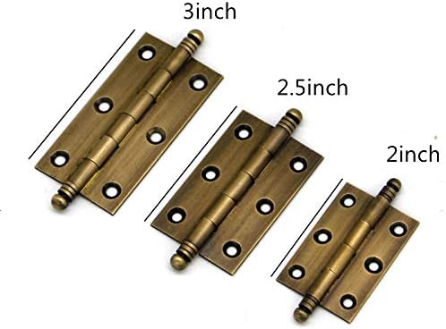 4Pack Decorative Antique Brass Kitchen Cabinet Hinges Bronze Furniture Cupboard Door Butt Hinges 3inch (4,3") V1188-WSZ-A-546