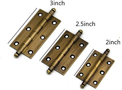 4Pack Decorative Antique Brass Kitchen Cabinet Hinges Bronze Furniture Cupboard Door Butt Hinges 3inch (4,3") V1188-WSZ-A-546