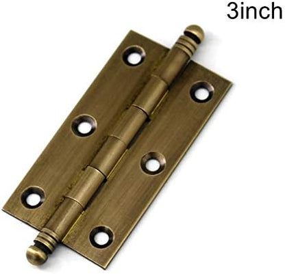 4Pack Decorative Antique Brass Kitchen Cabinet Hinges Bronze Furniture Cupboard Door Butt Hinges 3inch (4,3") V1188-WSZ-A-546