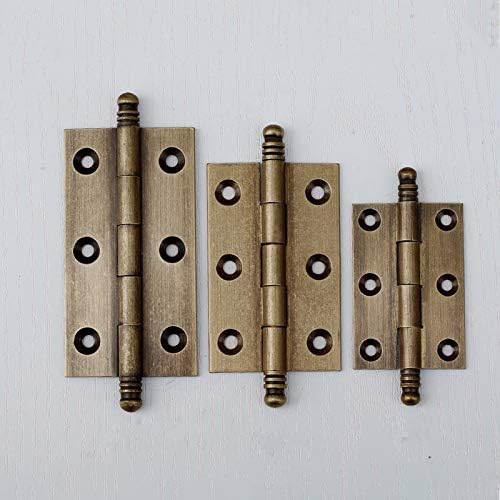 4Pack Decorative Antique Brass Kitchen Cabinet Hinges Bronze Furniture Cupboard Door Butt Hinges 3inch (4,3") V1188-WSZ-A-546