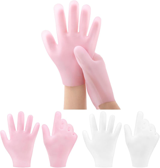 2 Pairs Silicone Gloves for Dry Cracked, Silicone Moisturizing Gloves for Women, Hand Care Silicone Gloves, V1188-WSZ-A-582