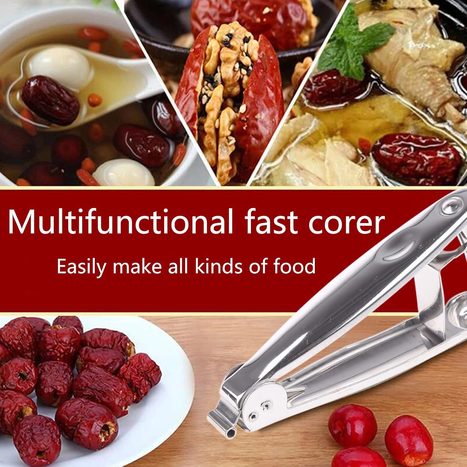 Pitter Tool 304 Stainless Steel O Live Pitter Tool Plum Pitter Stone Remover for Make Peeling for Potatoes V1188-WSZ-A-73