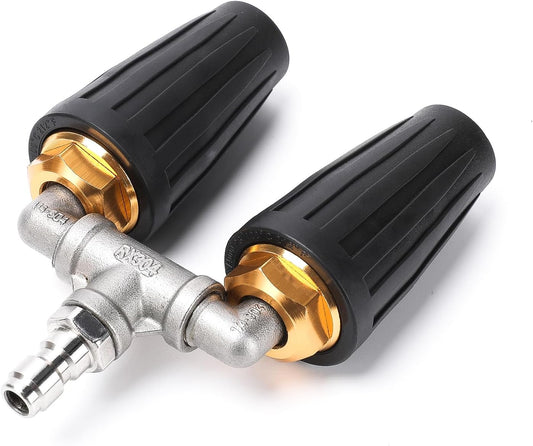 Dual Turbo Nozzle Pressure Washer, 360 degrees Rotating Turbo Nozzle For Power Washer with 1/4"" Quick V1188-WSZ-A-750
