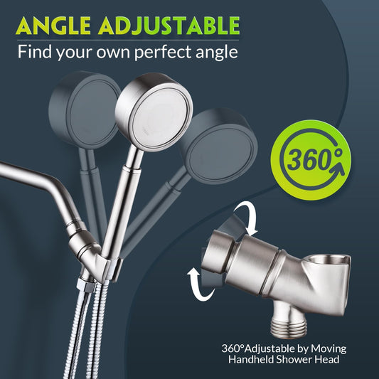 All Metal Handheld Shower Head Holder - Adjustable Brass Mount with 360 Degree Swivel Pivot Ball for V1188-WSZ-A-970