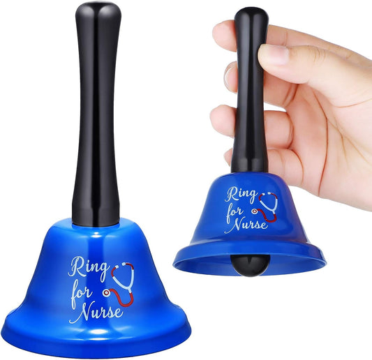 2 Pieces Ring for Nurse Bell Nurse Hand Call Bell Patient Alerting Bell Hand Ringing Alarm for Calling V1188-WTJ-AM-0005