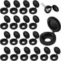 100 Pieces Hinged Screw Cover Caps Plastic Shutter Screw Caps Fold Screw Snap Covers Washer Flip Tops (Black, V1188-WTJ-AM-0008