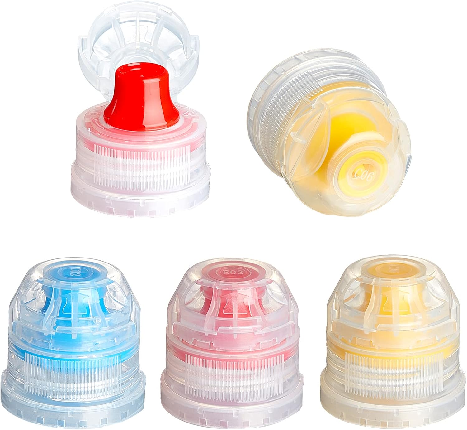 30 Pcs 28 mm Push Pull Replacement Caps Reusable Colorful Plastic Soda Twisted Water Bottle Lid Top Suitable V1188-WTJ-AM-0127