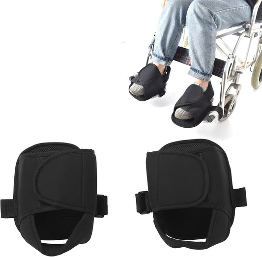 2PCS Wheelchair Shoe Holders, Oxford Wheelchair Anti-Fall Restraint Shoes Support with Fixed Straps for V1188-WTJ-FR-20012