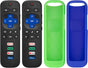(Pack of 4) 2 Pack Replaced Remote Control only for Roku TV, 2 Pack Remote Control Cover for Roku Remote V1188-WTJ-FR-21030