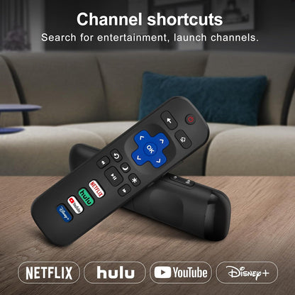 (Pack of 4) 2 Pack Replaced Remote Control only for Roku TV, 2 Pack Remote Control Cover for Roku Remote V1188-WTJ-FR-21030