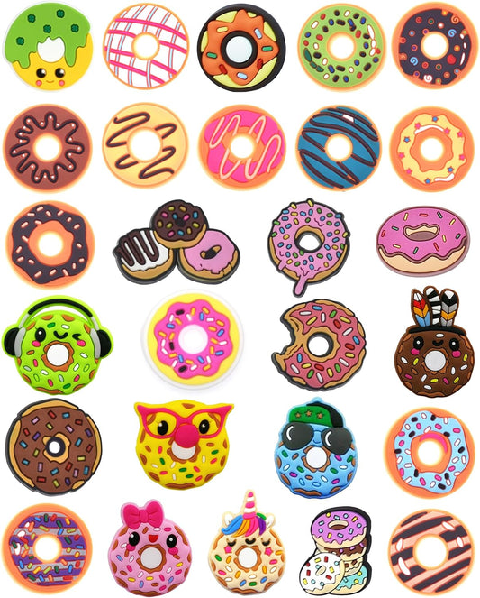 Donuts Shoe Charms fits for Clog Shoes Decoration, Sweet Cake Pins for Shoe & Bracelet Wristband Party Gifts V1188-WTJ-FR-21037