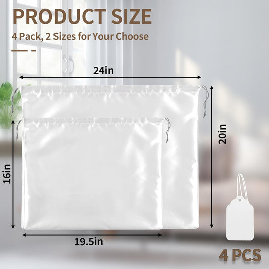 4 Pack Dust Bags for Handbags, Dust Cover Bag for Handbags Purses Cloth Shoes, Silk Large & Middle Daily V1188-WTJ-FR-21048