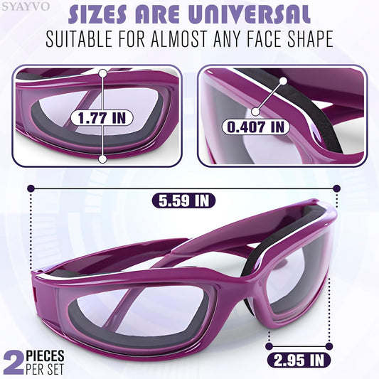 Onion Cutting Goggles Safety Glasses for Women - 2Pcs Onion Goggles for Women Dust Goggles Adult Airsoft Eye V1188-WTJ-FR-21146