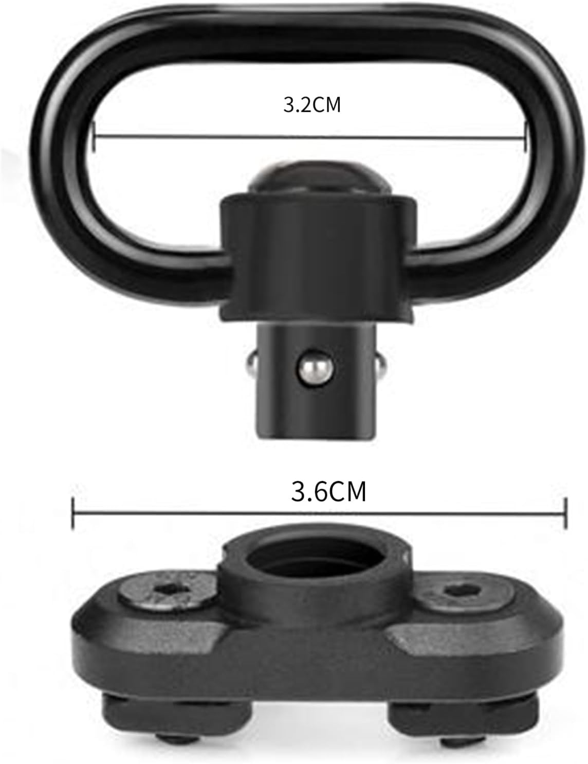 QD Sling Mount kit Rail Adapter Adaptor Push Button Quick Release Strap Buckle, Black V1188-WTJ-LZZ-00642