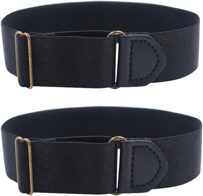 2pcs Sleeve Garters Non Slip Shirt Sleeve Holders Armband for Women Men (Black) V1188-WTJ-LZZ-00715