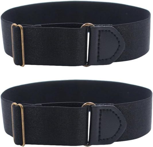 2pcs Sleeve Garters Non Slip Shirt Sleeve Holders Armband for Women Men (Black) V1188-WTJ-LZZ-00715
