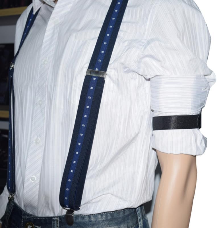 2pcs Sleeve Garters Non Slip Shirt Sleeve Holders Armband for Women Men (Black) V1188-WTJ-LZZ-00715
