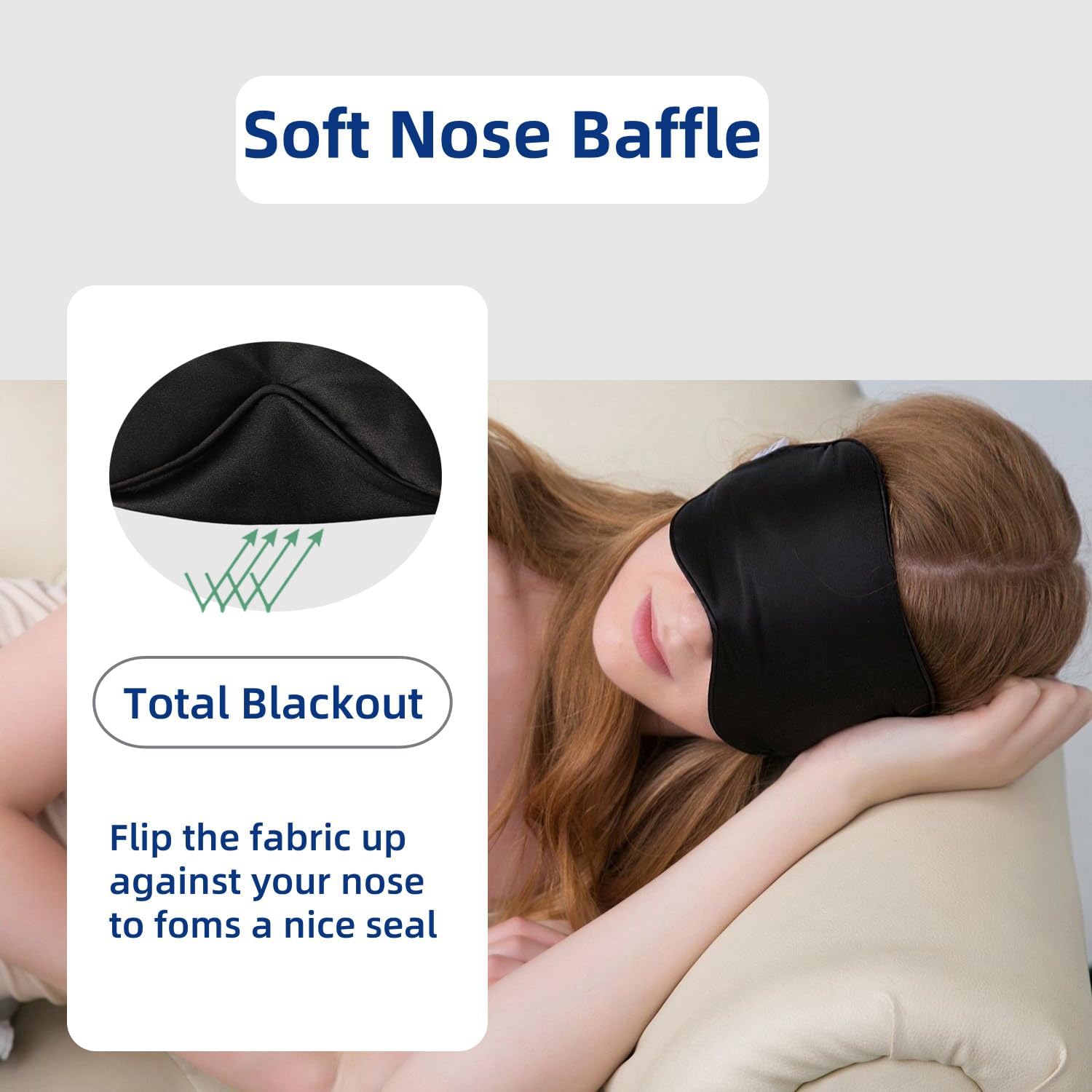 Sleep Mask 2 Straps, Mulberry Silk, Twin Thin Elastic Bands Stay Put All Night, Smooth Eye Mask Two V1188-WTJ-LZZ-01366