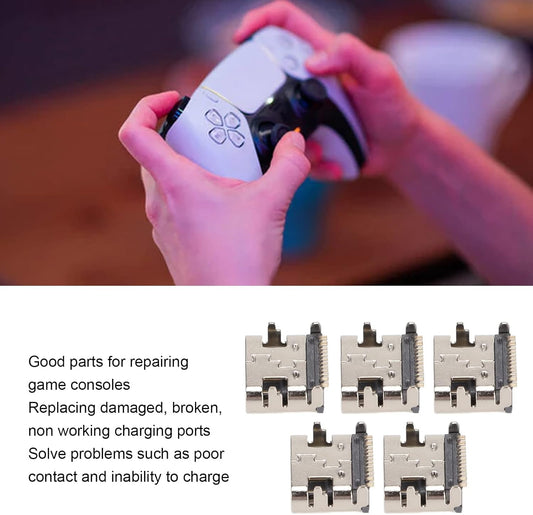 5pcs Type C Charging Port for, Replacement Controller USB C Charging Socket, Standard Type C Interface V1188-WTJ-LZZ-01493