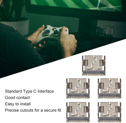 5pcs Type C Charging Port for, Replacement Controller USB C Charging Socket, Standard Type C Interface V1188-WTJ-LZZ-01493