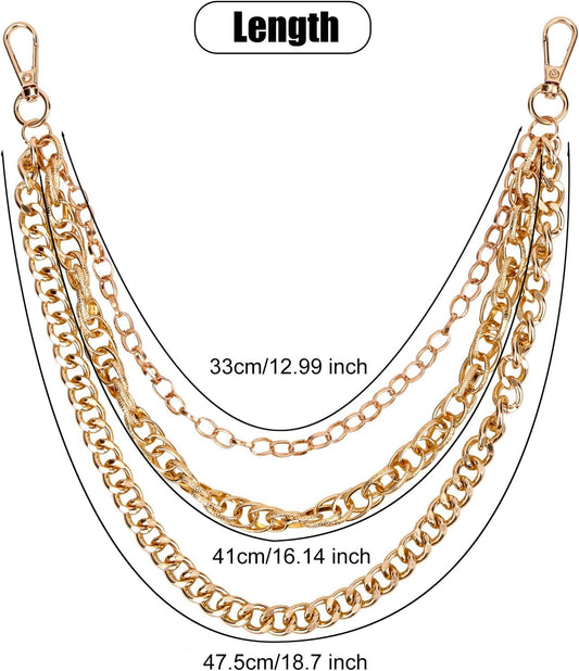 Hip Hop Punk Jeans Chain, Gold Pocket Pants Trousers Wallet Chain for Men Women Key Chain Goth Unisex V1188-WTJ-LZZ-01814