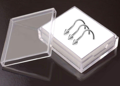 3pcs 20g 0.8mm Nose Screw Rings Nostril Stud Surgical Stainless Steel 2mm Cone Spike V1188-WTJ-LZZ-02007