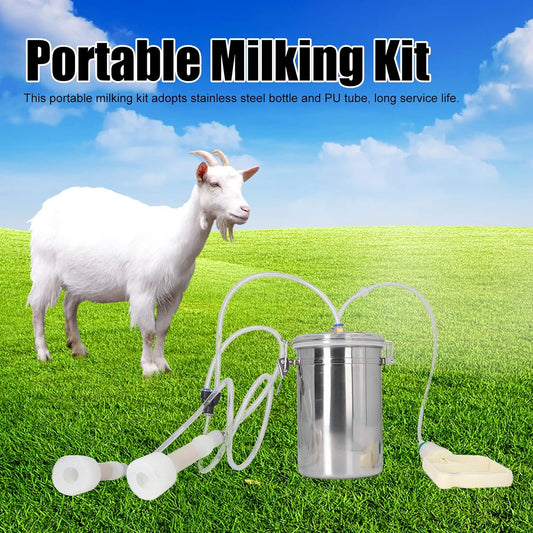 2L Goat Milking Machine, Large Capacity Manual Milking Machine Effort Saving Goat Milker Adjustable Pulsating V1188-WTJ-QDH-01279