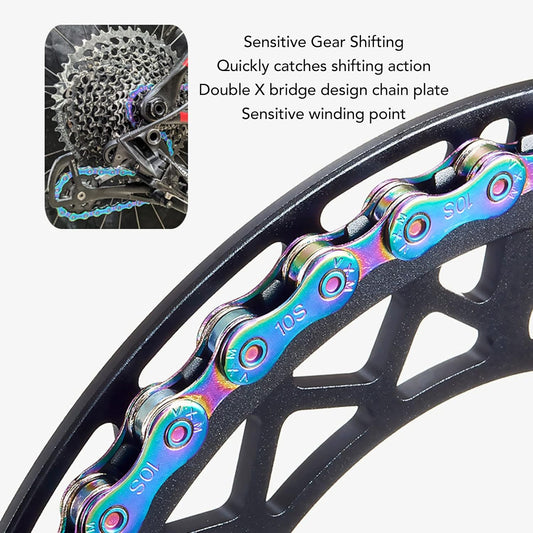 6 7 8 Speed Chain Rainbow Chain, 1/2 X 11/128 Inch 116 Links Lightweight Chain, Mountain Road Chain for Road V1188-WTJ-QDH-01303