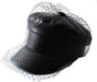 Spring Summer Octagol Cap Women Solid Black PU Lace Veil Newsboy Caps Fashion Beret Hats V1188-WTJ-QDH-01410