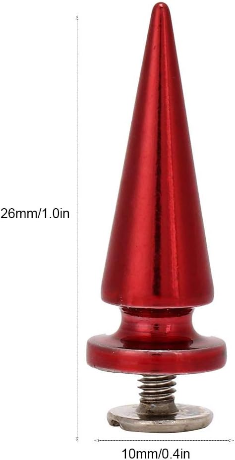10Pcs 10x26MM Large Size Cone Spikes Punk Rivets Stud Screw Tree Shape Back Spikes for DIY Leather Shoes V1188-WTJ-QDH-01557