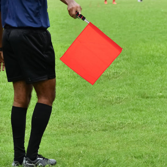 2PCS Referee Flags Volleyball Flags Line Judge, Stainless Steel Hand Flag Red Sigl Flag Sponge Handle Soccer V1188-WTJ-QDH-02290