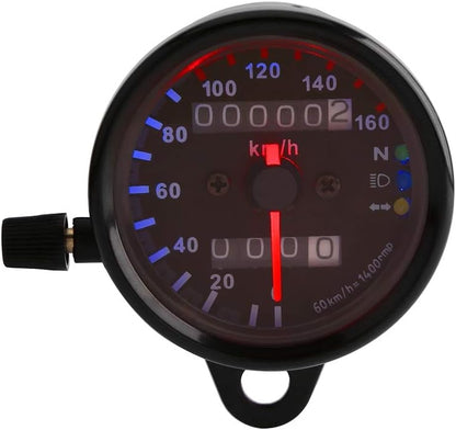 Motorcycle Odometer Speedometer Gauge Signal Dual Digital Display KM/H Universal 1pc(Black) V1188-WTJ-SJH-0494